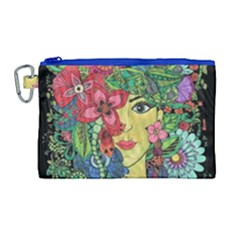 Mandala Figure Nature Girl Canvas Cosmetic Bag (large) by Celenk