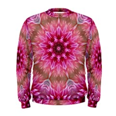 Flower Mandala Art Pink Abstract Men s Sweatshirt by Celenk