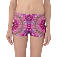 Flower Mandala Art Pink Abstract Boyleg Bikini Bottoms by Celenk