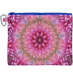 Flower Mandala Art Pink Abstract Canvas Cosmetic Bag (xxxl) by Celenk