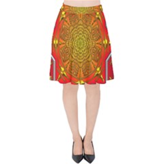 Mandala Zen Meditation Spiritual Velvet High Waist Skirt by Celenk