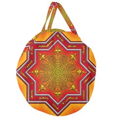 Mandala Zen Meditation Spiritual Giant Round Zipper Tote by Celenk