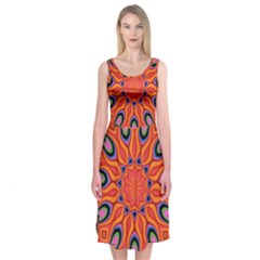 Abstract Art Abstract Background Midi Sleeveless Dress by Celenk