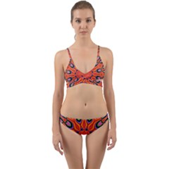 Abstract Art Abstract Background Wrap Around Bikini Set