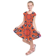 Abstract Art Abstract Background Kids  Short Sleeve Dress by Celenk