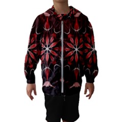 Mandala Red Bright Kaleidoscope Hooded Wind Breaker (kids)