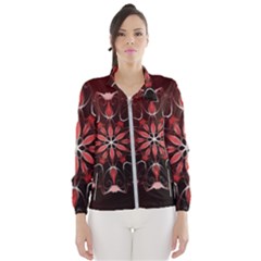 Mandala Red Bright Kaleidoscope Wind Breaker (women)