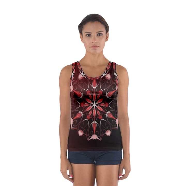 Mandala Red Bright Kaleidoscope Sport Tank Top 