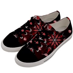 Mandala Red Bright Kaleidoscope Men s Low Top Canvas Sneakers by Celenk