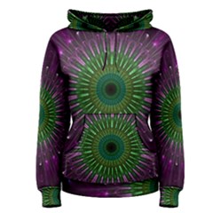 Purple Mandala Fractal Glass Women s Pullover Hoodie by Celenk