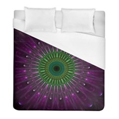 Purple Mandala Fractal Glass Duvet Cover (full/ Double Size) by Celenk