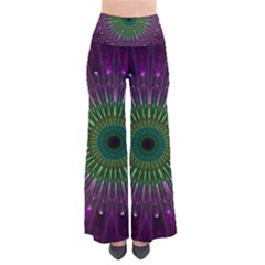 Purple Mandala Fractal Glass Pants by Celenk