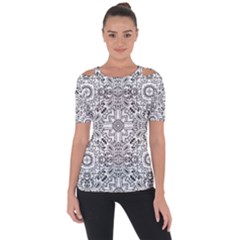 Mandala Pattern Line Art Short Sleeve Top by Celenk