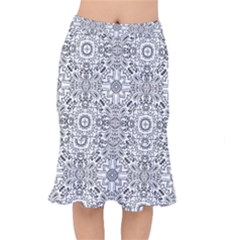 Mandala Pattern Line Art Mermaid Skirt by Celenk