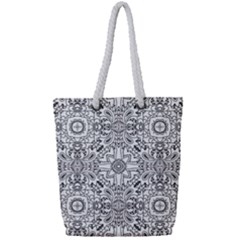 Mandala Pattern Line Art Full Print Rope Handle Tote (small)