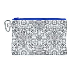 Mandala Pattern Line Art Canvas Cosmetic Bag (large) by Celenk