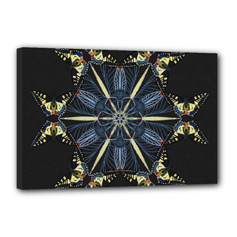 Mandala Butterfly Concentration Canvas 18  X 12 