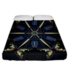 Mandala Butterfly Concentration Fitted Sheet (queen Size) by Celenk