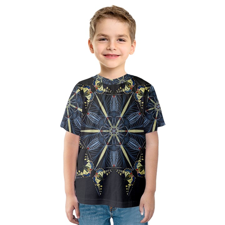 Mandala Butterfly Concentration Kids  Sport Mesh Tee