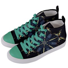 Mandala Butterfly Concentration Women s Mid-top Canvas Sneakers by Celenk