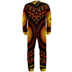 Mandala Psychedelic Neon Onepiece Jumpsuit (men)  by Celenk