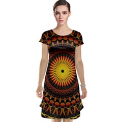 Mandala Psychedelic Neon Cap Sleeve Nightdress by Celenk