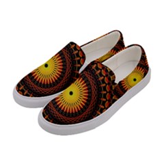 Mandala Psychedelic Neon Women s Canvas Slip Ons by Celenk