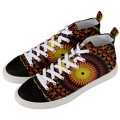 Mandala Psychedelic Neon Men s Mid-top Canvas Sneakers by Celenk