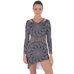 Bird Mandala Spirit Meditation Asymmetric Cut-out Shift Dress by Celenk