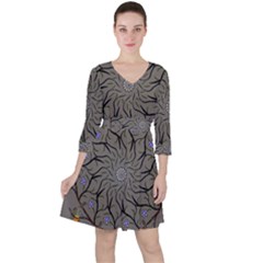 Bird Mandala Spirit Meditation Ruffle Dress by Celenk