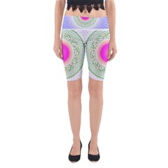 Flower Abstract Floral Yoga Cropped Leggings by Celenk