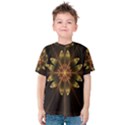 Fractal Floral Mandala Abstract Kids  Cotton Tee View1