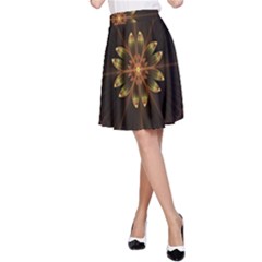 Fractal Floral Mandala Abstract A-line Skirt by Celenk