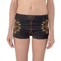 Fractal Floral Mandala Abstract Boyleg Bikini Bottoms by Celenk