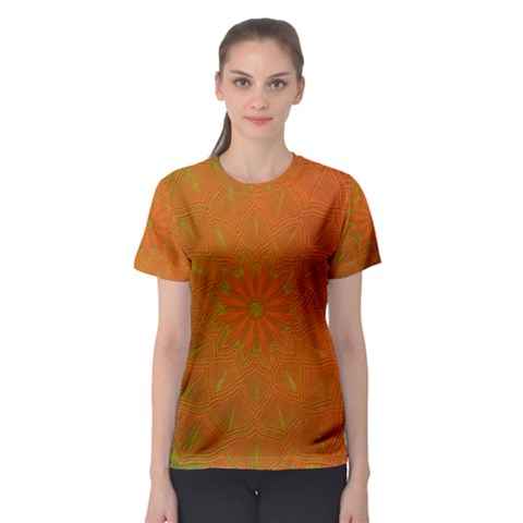 Background Paper Vintage Orange Women s Sport Mesh Tee by Celenk