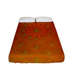 Background Paper Vintage Orange Fitted Sheet (full/ Double Size) by Celenk