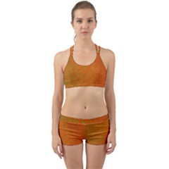 Background Paper Vintage Orange Back Web Sports Bra Set