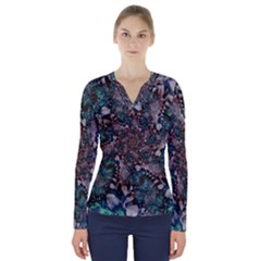 Art Artwork Fractal Digital Art V-neck Long Sleeve Top