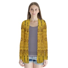 Pattern Petals Pipes Plants Drape Collar Cardigan by Celenk