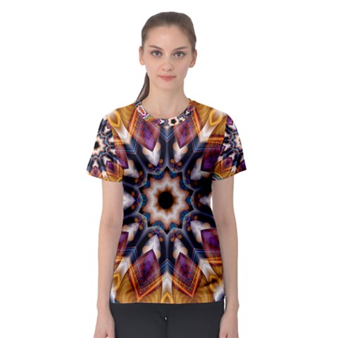 Kaleidoscope Pattern Kaleydograf Women s Sport Mesh Tee by Celenk