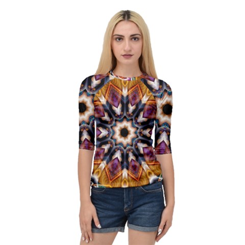 Kaleidoscope Pattern Kaleydograf Quarter Sleeve Raglan Tee by Celenk