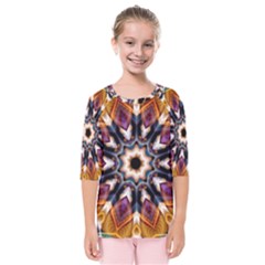 Kaleidoscope Pattern Kaleydograf Kids  Quarter Sleeve Raglan Tee