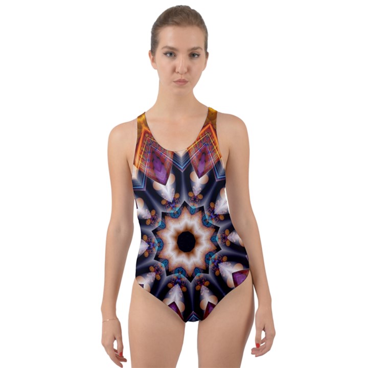 Kaleidoscope Pattern Kaleydograf Cut-Out Back One Piece Swimsuit