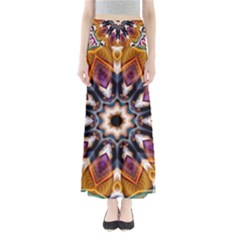 Kaleidoscope Pattern Kaleydograf Full Length Maxi Skirt by Celenk