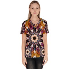 Kaleidoscope Pattern Kaleydograf Scrub Top