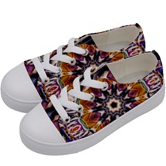 Kaleidoscope Pattern Kaleydograf Kids  Low Top Canvas Sneakers