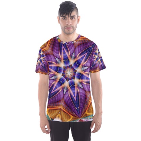 Kaleidoscope Pattern Kaleydograf Men s Sports Mesh Tee by Celenk