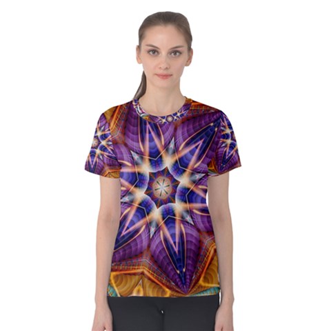 Kaleidoscope Pattern Kaleydograf Women s Cotton Tee by Celenk