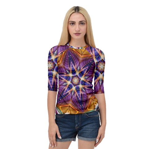 Kaleidoscope Pattern Kaleydograf Quarter Sleeve Raglan Tee by Celenk