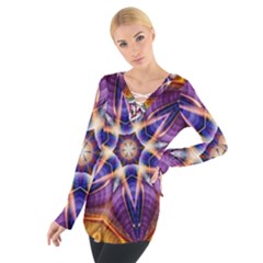 Kaleidoscope Pattern Kaleydograf Tie Up Tee by Celenk